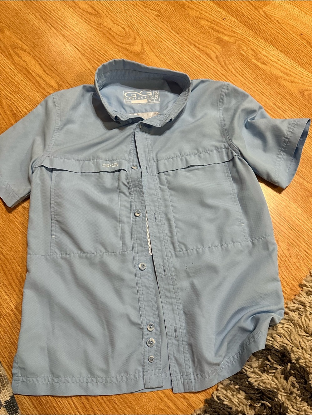 Guy Harvey Boys' Light Blue Short-Sleeve Button-Down Shirt